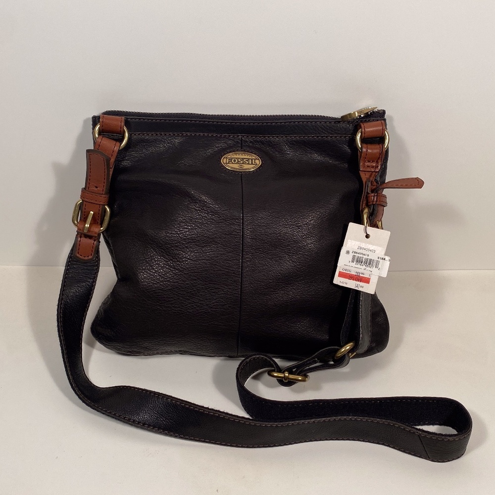 Fossil Explorer Leather Crossbody Bag, New